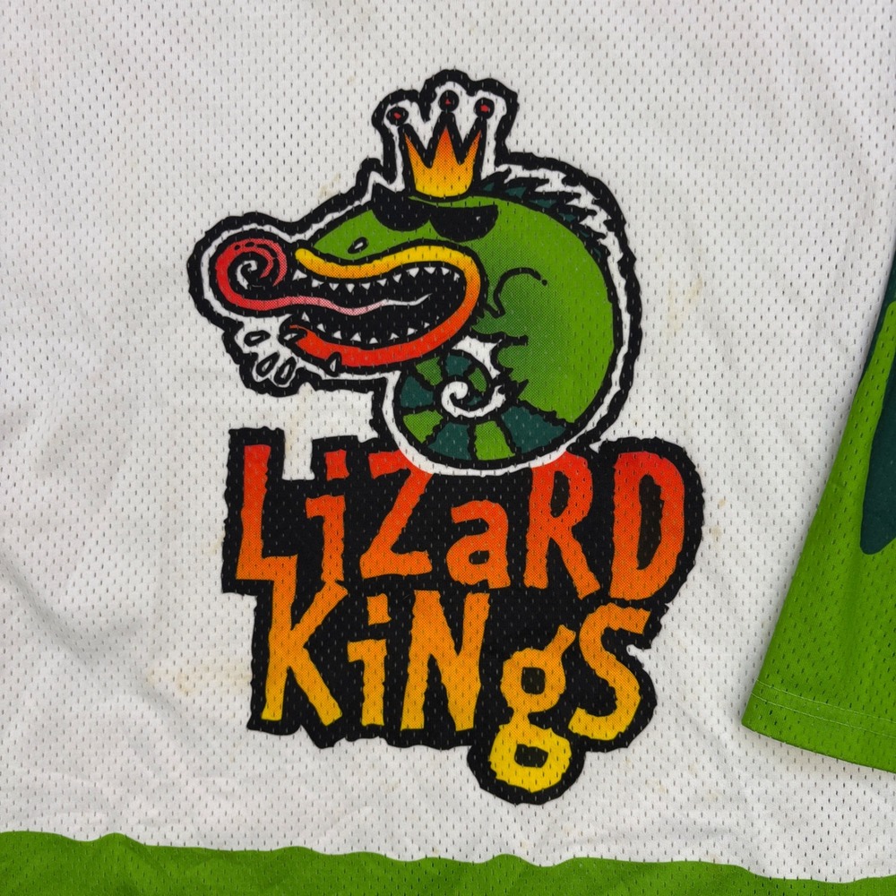 Lizard Kings Jersey Mens Large White Revi Hockey Jacksonville Vintage 90s ECHL - Picture 2 of 9
